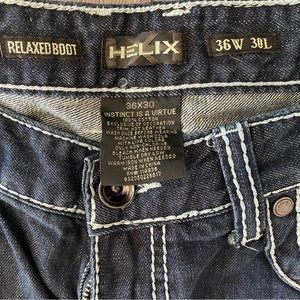 Helix relaxed boot cut mens jeans size 36x30